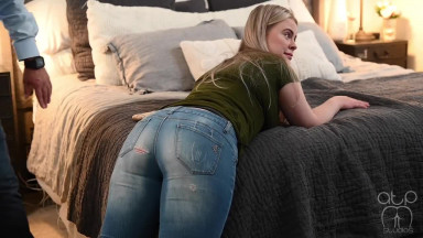 Please don't Bare my Bottom - Belt Whipped Jeans - Stevie Rose - Assume the Position